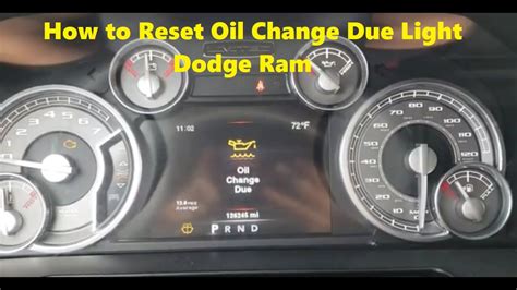 how to reset oil change light on ram 1500